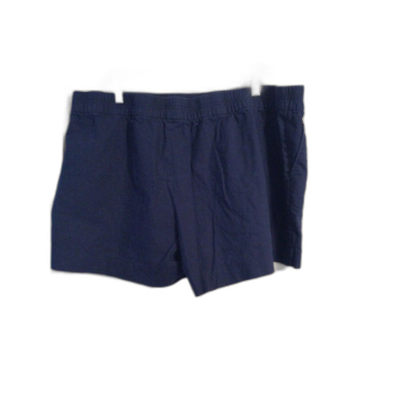 Plus size XXL Navy Blue Linen Blend Womens Pull on Shorts - Picture 1 of 4